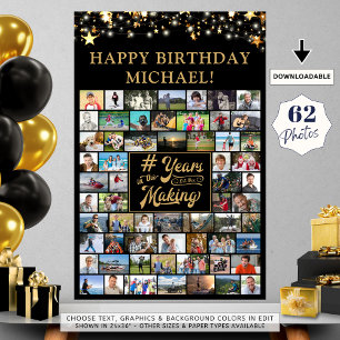 Birthday 62 Photo Collage # Years in the Making Poster