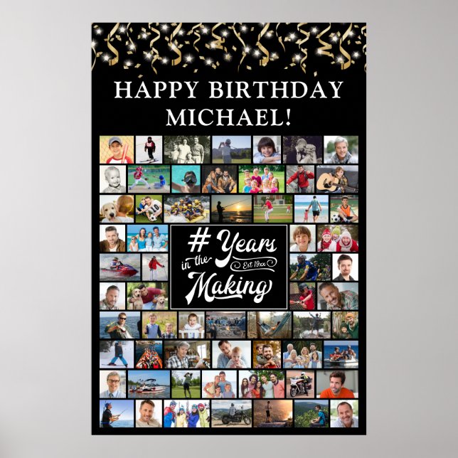 Birthday 62 Photos Years in the Making Streamers Poster (Front)