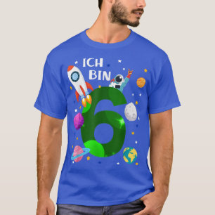 Birthday 6 years rocket, planets, stars, astronaut T-Shirt