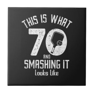Birthday 70 Years Old Love Pickleball Ceramic Tile