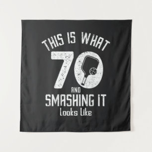 Birthday 70 Years Old Love Pickleball Tapestry