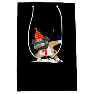 Birthday - 7 Years Dabbing Pug Dog Lover Medium Gift Bag
