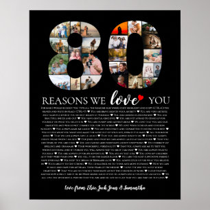 birthday 80 reasons why we love you grandparent poster