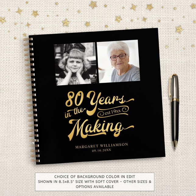 Birthday 80 YEARS IN THE MAKING 2 Photos Guestbook Notebook (Creator Uploaded)
