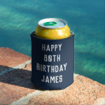 Birthday 80th Elegant Navy Blue Dad Stylish Eighty Can Cooler<br><div class="desc">Navy Blue 80th birthday can cooler. Perfect for dad,  grandad,  stepdad. Golfer gift idea. You can personalise the year.</div>