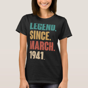 Birthday 82nd Decoration March 82 Years Old Vintag T-Shirt