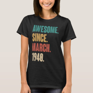 Birthday 83rd Decoration March 83 Years Old Vintag T-Shirt