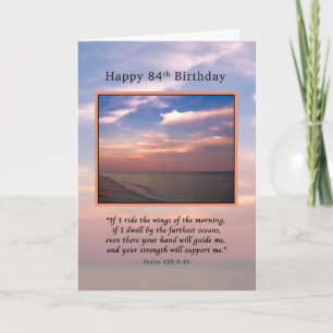Birthday, 84th, Sunrise at the Beach, Religious Card