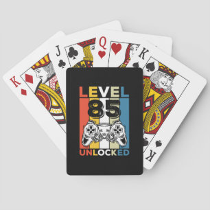 Birthday 85th Level Unlocked 85 Gaming Vintage Playing Cards