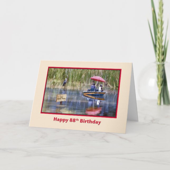 Birthday, 88th, Two Fishermen at the Lake Card (Front)