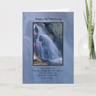 Birthday, 89th, Religious, Mountain Waterfall Card