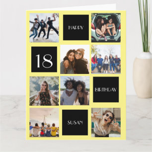 BIRTHDAY 8 photos personalise Folded Greeting Card