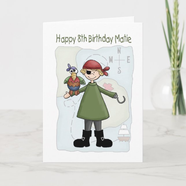 Birthday 8 Pirate Card (Front)