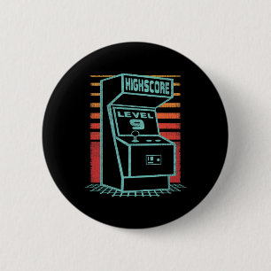 Birthday 9 Year Old Retro Gamer Level Up Unlocked 6 Cm Round Badge