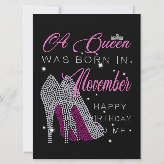 Birthday | A Queen Was Born In November Card (Front)