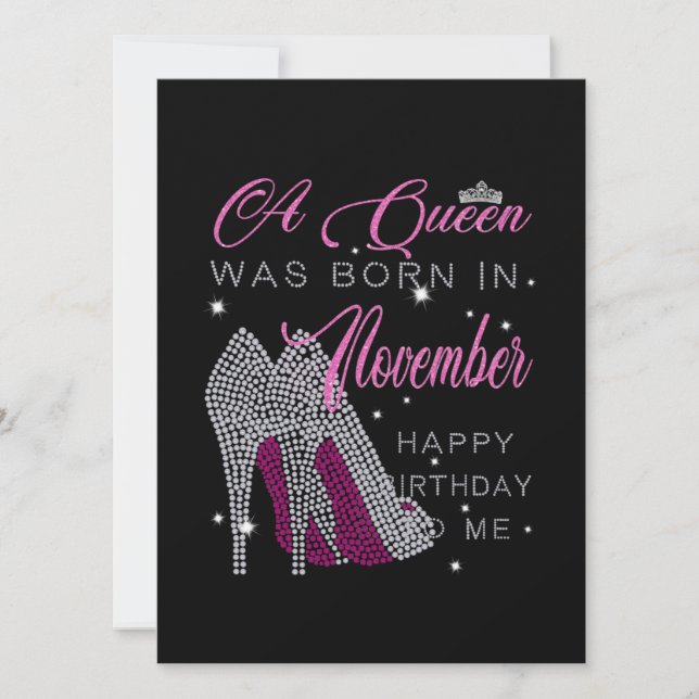 Birthday | A Queen Was Born In November Card (Front)