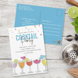Birthday Adult Cocktails Custom  Invitation