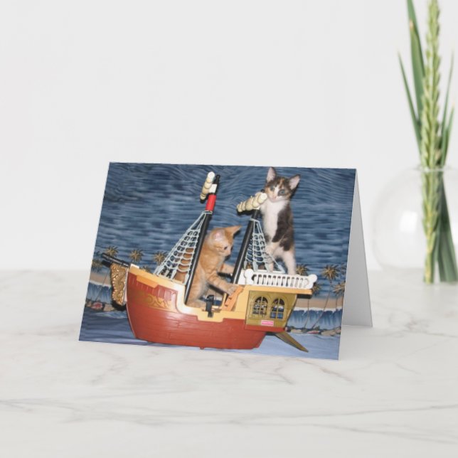 Birthday Adventure - Cat / Kitten Birthday Card (Front)