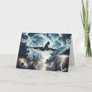 Birthday Aeroplane In a Storm  Card