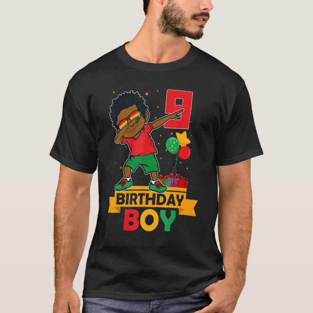Birthday African American Boy 9th Birthday Young B T-Shirt (Front)