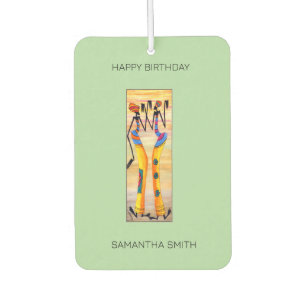 Birthday, African Art watercolor Awesome Dance Car Air Freshener