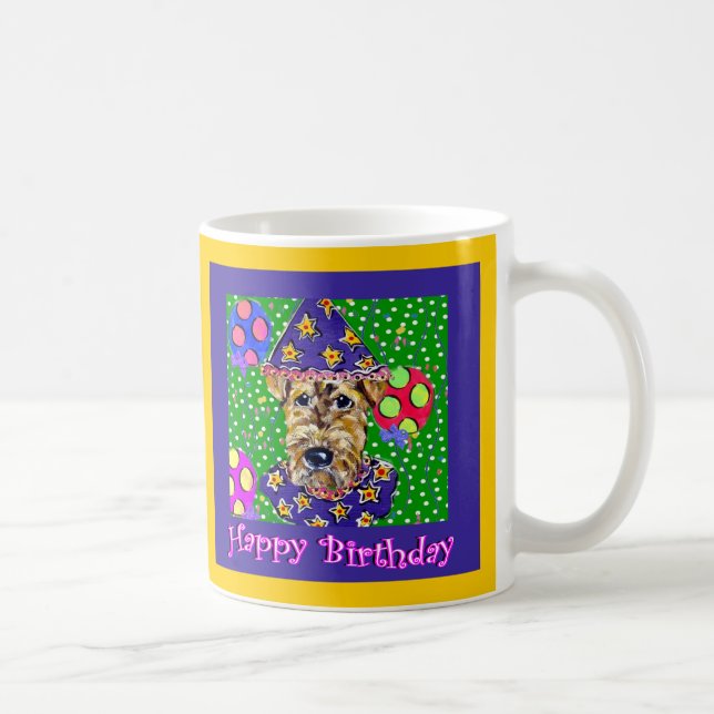 Birthday Airedale Coffee Mug (Right)