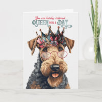 Birthday Airedale Terrier Dog Queen for a Day