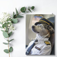 Birthday Airline Pilot Dog Aeroplane Funny Aviatio