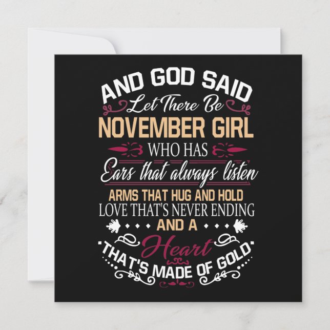 Birthday | And God Said Let There Be November Girl Save The Date (Front)