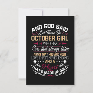 Birthday And God Said Let There Be October Girl Thank You Card
