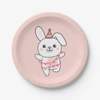 Birthday Animal Cute Bunny for Kids Birthday Party Paper Plate