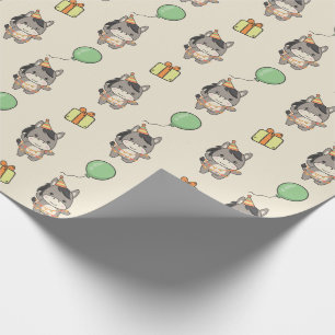 Birthday Animal Cute Donkey Kids Birthday Party Wrapping Paper