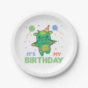 Birthday Animal Cute Dragon Kids Birthday Party Paper Plate