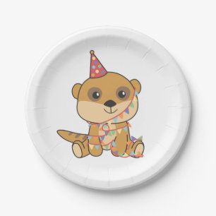 Birthday Animal Cute Meerkat Kids Birthday Party Paper Plate