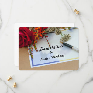 Birthday announcement Flat Save The Date Card