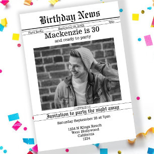Birthday Announcement Newspaper Personalized