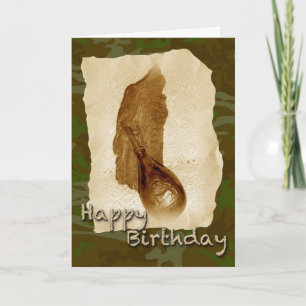 Birthday Antique Leather Powder Flask Card