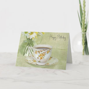 Birthday Antique Tea Cup Card