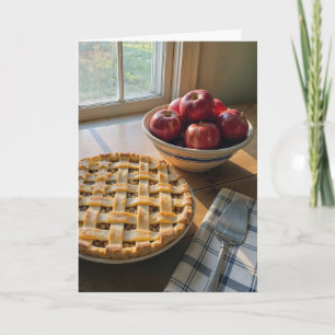 Birthday Apple Pie By a Farmhouse Window Card