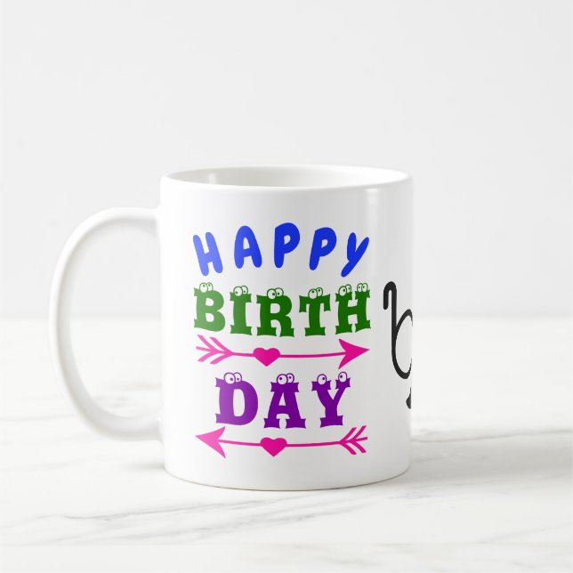 Birthday April Fool's Day Fools Moustache & Glasse Coffee Mug (Left)