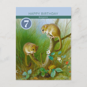Birthday Archibald Thorburn Cute dormice CC0185 Postcard