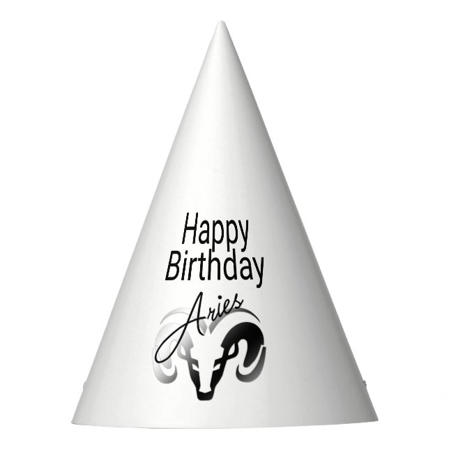 Birthday Aries the Ram Zodiac Party Hat (Front)