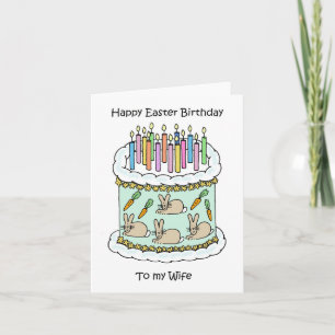Birthday at Easter for Wife Card
