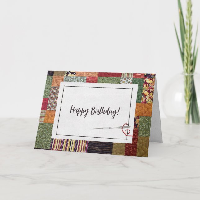 Birthday Autumn Quilt  Card (Front)