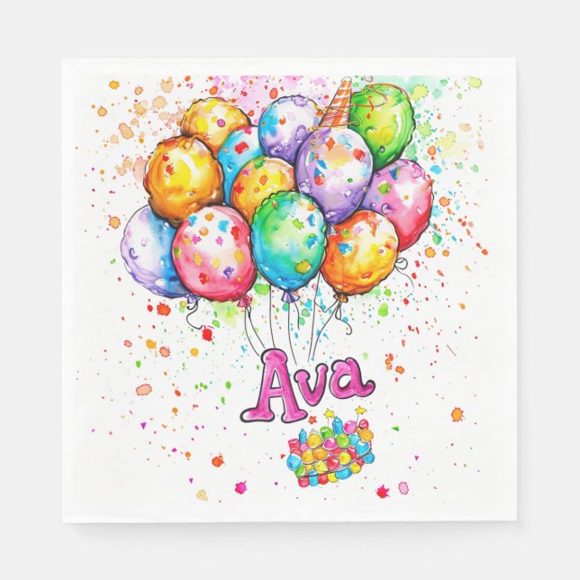 Birthday Ava Napkin (Front)