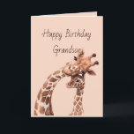 Birthday Awesome Grandson  Fun Giraffe Animal Card<br><div class="desc">Happy Birthday Grandson I can't tell you how much I love and appreciate you.  Have a birthday as awesome as you are with cute cuddling Giraffe</div>