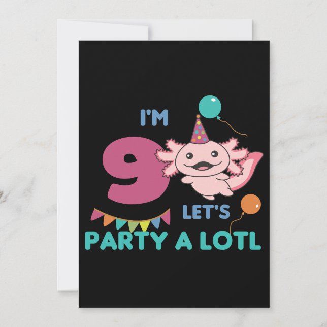 Birthday Axolotl Kids Sweet Axolotls  Invitation (Front)