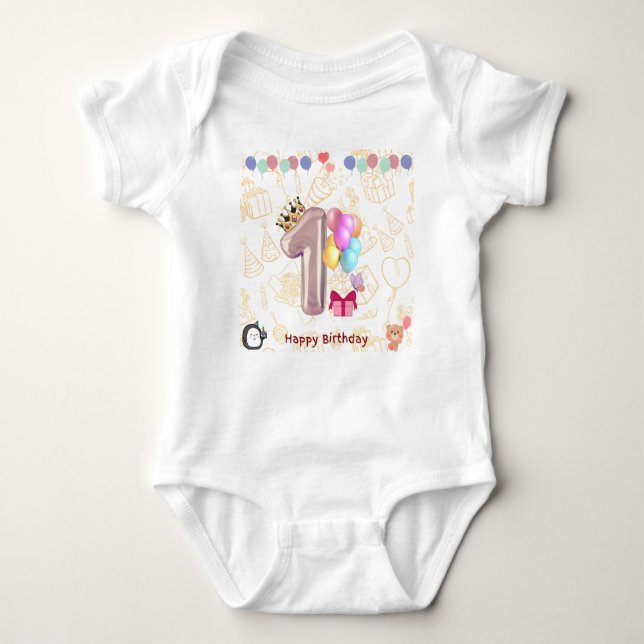 Birthday Baby Baby Bodysuit (Front)