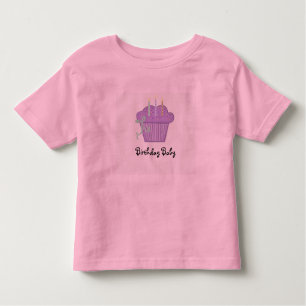 Birthday Baby Cupcake with Candles Toddler T-Shirt