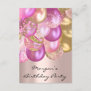 Birthday Baby Shower  pink gold Ballons risse Invitation
